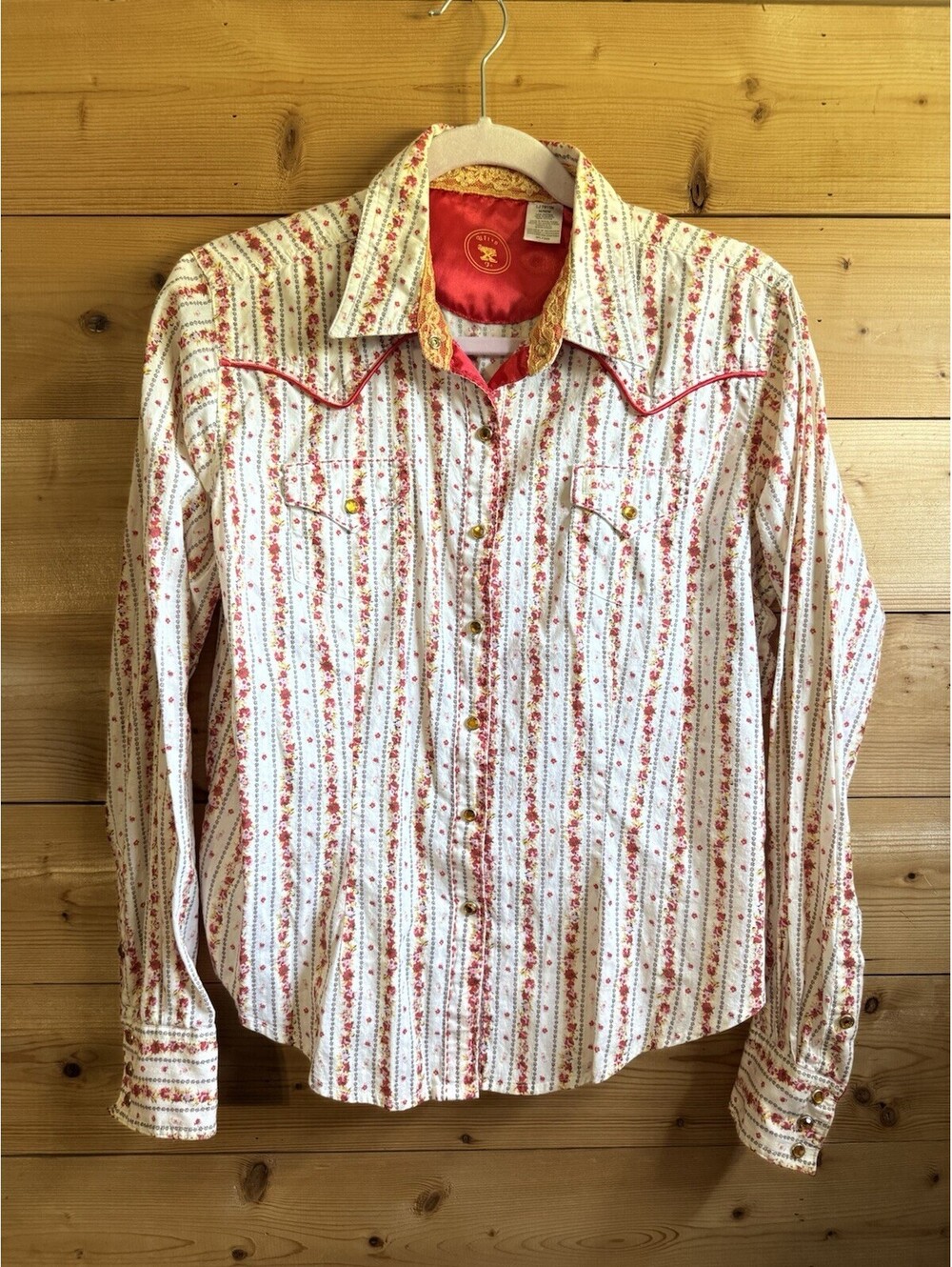 Twenty X 20X Shirt Women Floral Westeren Cowgirl Long Sleeve Snap Size Medium